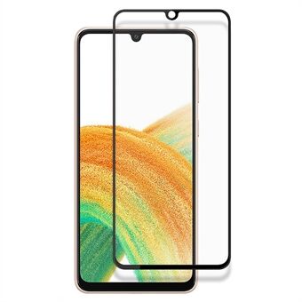 MOCOLO HD Clear Full Covering Full Glue Silk Printing Tempered Glass Screen Film for Samsung Galaxy A33 5G - Black