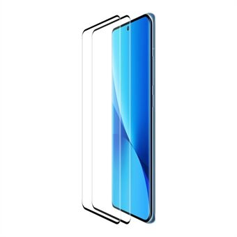 HAT-PRINCE 2Pcs/Set 3D Curved Full Cover Tempered Glass Film for Xiaomi 12 Pro, 9H Hardness Side Glue Explosion-proof Screen Protector