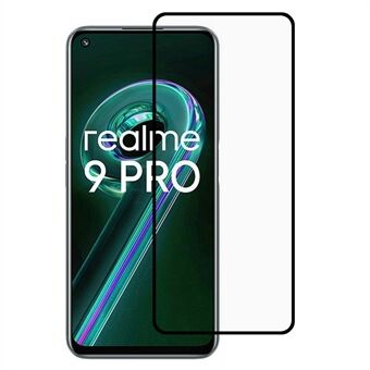 Full Glue Silk Printing Anti-explosion Tempered Glass Film for Realme 9 Pro, Full Screen Coverage Bubble Free HD Protector Film