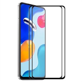 ENKAY for Xiaomi Redmi Note 11S 4G/Note 11 4G (Qualcomm) 2Pcs/Set Tempered Glass Screen Protector Full Cover Full Glue 6D Silk Printing Anti-Shatter Film