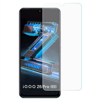 0.3mm Arc Edges Screen Protector for vivo iQOO Z6 Pro, Anti-broken Anti-stain HD Clear Tempered Glass Screen Film