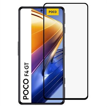 For Xiaomi Poco F4 GT Silk Printing Tempered Glass Phone Screen Film Full Coverage Full Glue Screen Protector