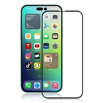 MOCOLO For iPhone 14 Pro Max 6.7 inch Silk Printing Full Glue HD Clear Full Covering Tempered Glass Secondary Hardening Screen Protector - Black