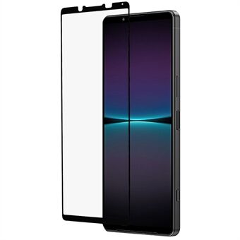 For Sony Xperia 1 IV Silk Printing Full Covering Anti-scratch Full Glue Tempered Glass Phone Screen Film