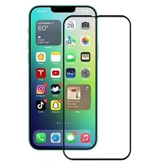 AMORUS 3D Curved Edges Tempered Glass Film for iPhone 14 Max 6.7 inch, Silk Printing Edge HD Clear Full Glue Full Screen Protector - Black