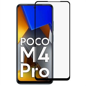 For Xiaomi Poco M4 Pro 4G Anti-explosion 9D Side Glue Full Coverage Film Silk Printing Tempered Glass Screen Protector