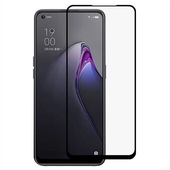 For Oppo Reno8 5G (Global Version) / Oppo Reno8 5G 9D Silk Printing 9H Sensitive Touch Film Side Glue HD Tempered Glass Full Covering Screen Protector