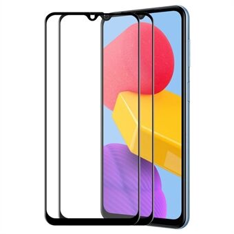 ENKAY HAT PRINCE For Samsung Galaxy M13 4G 2Pcs/Pack 6D Silk Printing Full Glue High Aluminium-silicon Glass Film Full Screen Protector