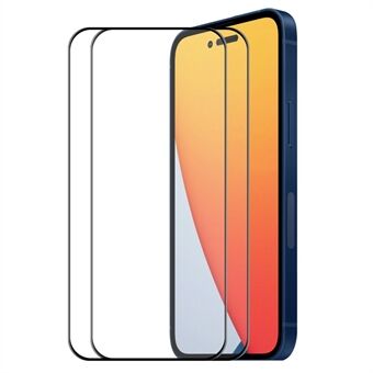 ENKAY HAT PRINCE For iPhone 14 Pro Max 6.7 inch 2Pcs / Pack Full Screen Protector 6D Silk Printing Full Glue Anti-explosion High Aluminium-silicon Glass Film