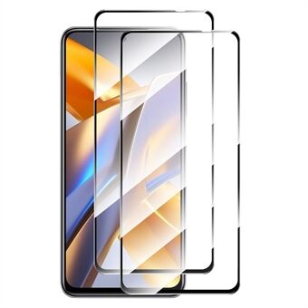 ENKAY HAT PRINCE 2Pcs / Pack for Xiaomi Redmi Note 10 4G / Redmi Note 10S 4G / Poco M5s 4G 2.5D Arc Edge Full Glue Tempered Glass Film Ultra Clear 0.26mm 9H Full Screen Protector