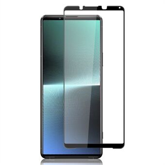 MOCOLO For Sony Xperia 1 V Silk Printing Screen Protector Full Coverage HD Tempered Glass Film - Black