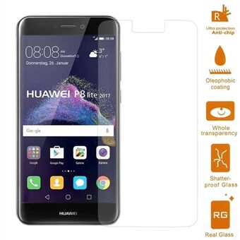 For Huawei P8 Lite (2017) / Honor 8 Lite Mobile Tempered Glass Screen Protector Film 0.3mm (Arc Edge)