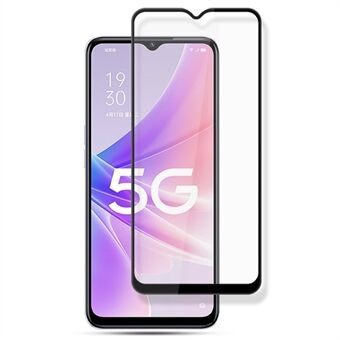 AMORUS For Oppo A57 (2022) 5G / A77 5G Full Screen Protector Silk Printing Full Glue Secondary Strengthening Tempered Glass Film - Black