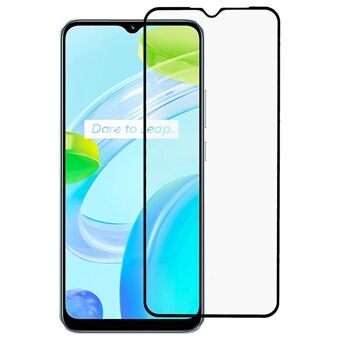 For Realme C30 4G Full Coverage Screen Protector Full Glue Tempered Glass Scratch Resistant Silk Printing HD Clear Film