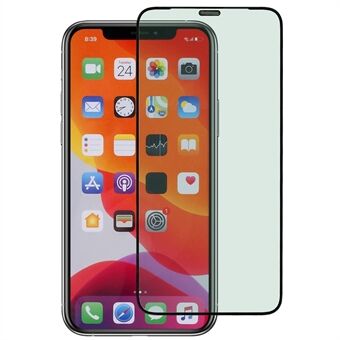 For iPhone 11 Pro 5.8 inch / X / XS 5.8 inch Green Light Full Screen Protector Anti-static Silk Printing High Aluminum-silicon Glass Film with Dust-proof Net