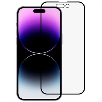 RURIHAI For iPhone 14 Pro HD Full Covering Matte Screen Protector 0.26mm Full Glue High Aluminum-silicon Glass Anti-explosion Tempered Glass Film