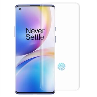 RURIHAI Tempered Glass Full Screen Protector for OnePlus 8 Pro 3D Curved UV Liquid Full Glue Film Support Fingerprint Unlock