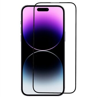 RURIHAI For iPhone 14 Pro 0.26mm AGC Glass Screen Protector 3D Carbon Fiber Edge Ultra Clear Full Glue Screen Film