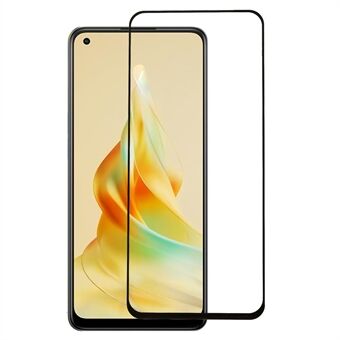 For Oppo Reno8 T 4G Full Coverage Screen Protector Silk Printing Black Edge Tempered Glass Film