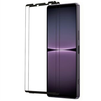 2Pcs / Pack Screen Protector for Sony Xperia 1 V , Silk Printing Black Edge Tempered Glass Film Full Coverage