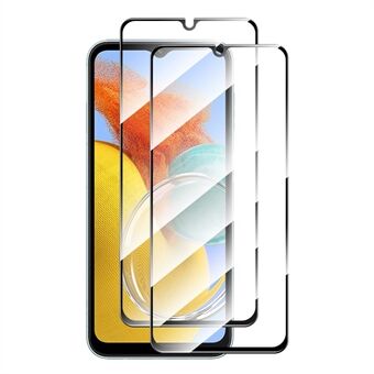 ENKAY HAT PRINCE 2Pcs for Samsung Galaxy M14 5G Screen Protector High Aluminium-silicon Glass 0.26mm 9H 2.5D Silk Printing Full Cover Film