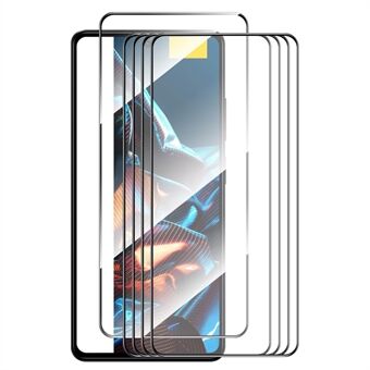 ENKAY HAT PRINCE 5Pcs for Xiaomi Poco X5 Pro 5G / Redmi Note 12 Pro Speed 5G / Note 12 Pro 5G 0.26mm High Aluminium-silicon Glass Film Silk Printing 2.5D 9H Screen Protector