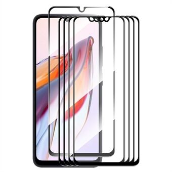 ENKAY HAT PRINCE 5Pcs for Xiaomi Redmi 12C 4G / Poco C55 4G High Aluminium-silicon Glass Screen Protector 2.5D 0.26mm 9H Silk Printing Screen Film