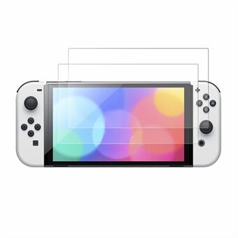 NORTHJO 2Pcs A+ Tempered Glass Film for Nintendo Switch OLED , 0.3mm 2.5D Impact-Protection Screen Protector - Transparent