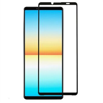 Screen Protector for Sony Xperia 10 V Silk Printing Full Glue Tempered Glass Black Edge Screen Film