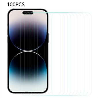 100Pcs For iPhone 14 Pro Anti-explosion Film HD Clear Arc Edge Tempered Glass Screen Protector