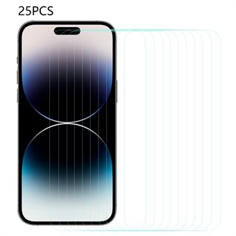 25Pcs For iPhone 14 Pro Full Glue Arc Edge Tempered Glass Screen Protector Ultra Clear Protective Film