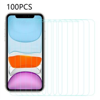 100PCS For iPhone 11 6.1 inch Screen Film HD Clear Arc Edge Anti-Dust Tempered Glass Screen Protector