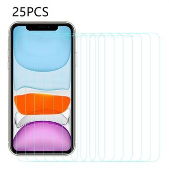 25PCS For iPhone 11 6.1 inch Tempered Glass Screen Protector Arc Edge Anti-Scratch HD Clear Screen Film