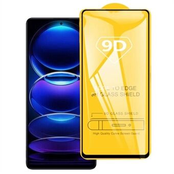 Phone Full Screen Protector for Xiaomi Redmi Note 12 4G , 9D Silk Printing Side Glue Tempered Glass Film