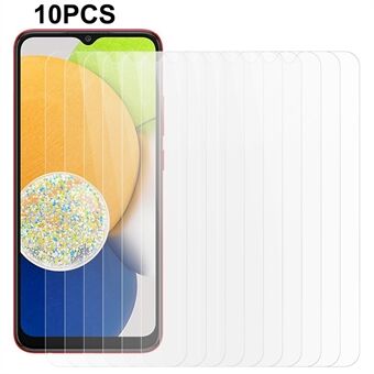 10Pcs / Set For Samsung Galaxy A03 (164.2 x 75.9 x 9.1mm) Phone Screen Protector 0.3mm 2.5D Tempered Glass Film