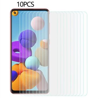 10Pcs / Set For Samsung Galaxy A21s Tempered Glass Screen Protector HD 0.3mm 2.5D Arc Edge Phone Screen Cover