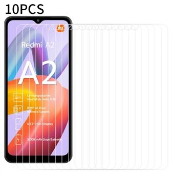 RURIHAI 10Pcs For Xiaomi Redmi A2 4G / A2+ 4G Anti-Scratch Screen Protector 0.18mm 2.5D HD Aluminum Glass Phone Screen Film