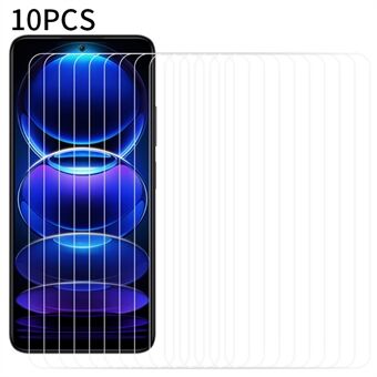 RURIHAI 10Pcs Screen Protector for Xiaomi Redmi Note 12 5G (China) / (India) / (Global) / Poco X5 5G , HD Clarity 0.18mm 2.5D Medium Aluminum Glass Film