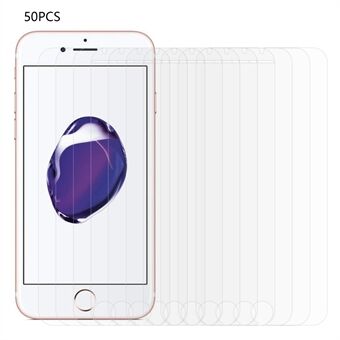 50Pcs For iPhone 7 / 8 4.7 inch / SE (2020) / SE (2022) Arc Edge Tempered Glass Screen Protector HD Clear Anti-explosion Screen Film