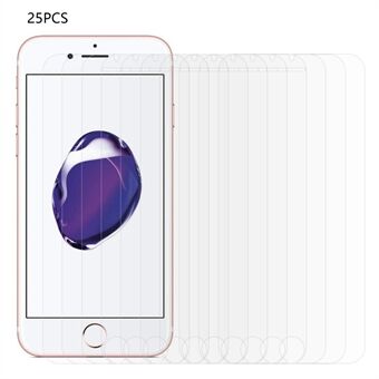 25Pcs For iPhone 7 / 8 4.7 inch / SE (2022) / SE (2020) Full Glue Arc Edge Tempered Glass Screen Protector Ultra Clear Anti-scratch Film