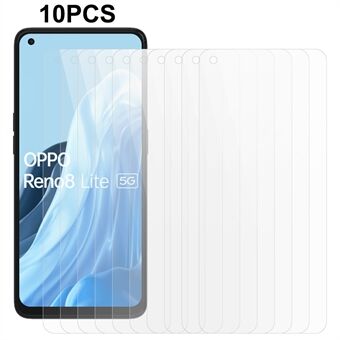 10Pcs / Set 0.3mm 2.5D Screen Protector for Oppo Reno8 Lite 5G , HD Clear Tempered Glass Phone Screen Film