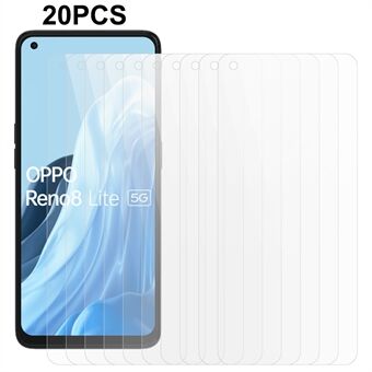 20Pcs / Set For Oppo Reno8 Lite 5G Tempered Glass Screen Protector 0.3mm 2.5D Shatter-proof Screen Film