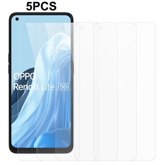 5Pcs / Set for Oppo Reno8 Lite 5G Explosion-proof Phone Screen Protector 2.5D 0.3mm Tempered Glass Film