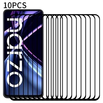 RURIHAI 10Pcs For Realme narzo N55 4G Full Cover Full Glue Screen Protector High Aluminum-silicon Glass Secondary Hardening Film