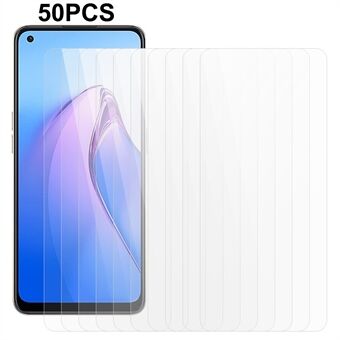 50Pcs Ultra Clear Screen Protector for Oppo Reno8 4G , Tempered Glass Full Glue Phone Screen Film