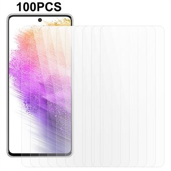 100Pcs Phone Screen Protector for Samsung Galaxy A73 5G , Tempered Glass Full Glue Ultra Clear Screen Film