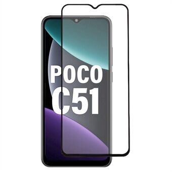 For Xiaomi Poco C51 4G Tempered Glass Full Screen Protector Black Edge Full Glue Silk Printing Film