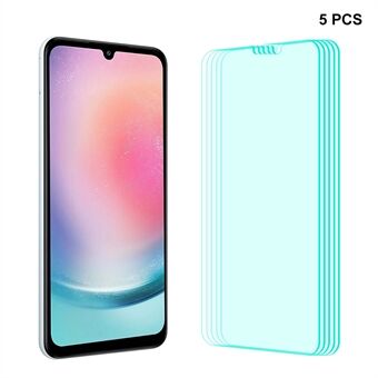 ENKAY HAT PRINCE 5PCS For Samsung Galaxy A24 4G Clear High Aluminium-silicon Glass 9H Screen Film with 2.5D Arc Edge