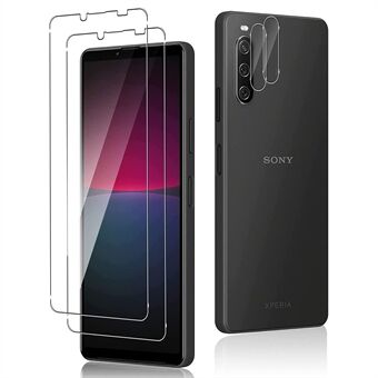 2Pcs For Sony Xperia 10 IV 5G Tempered Glass Phone Screen Protector 2.5D Film + HD Clear Camera Lens Film