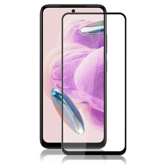 AMORUS For Xiaomi Redmi Note 12S 4G Silk Printing Phone Screen Protector Full Glue Tempered Glass Film - Black